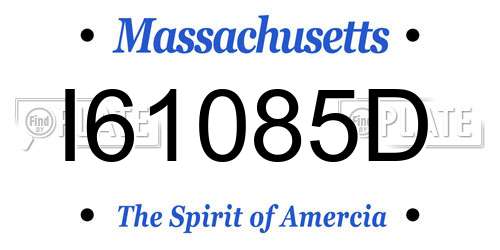 I61085D Massachusetts License Plate