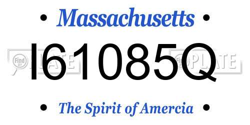 I61085Q Massachusetts License Plate