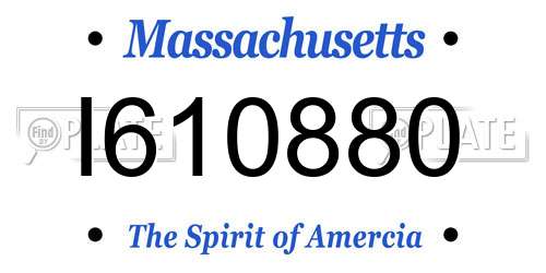 I610880 Massachusetts License Plate