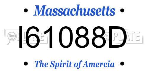 I61088D Massachusetts License Plate