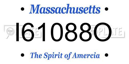 I61088O Massachusetts License Plate