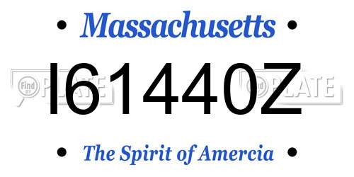 I61440Z Massachusetts License Plate