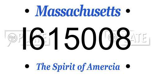 I615008 Massachusetts License Plate