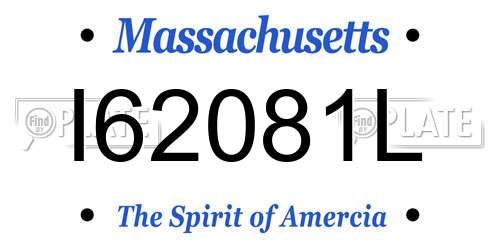 I62081L Massachusetts License Plate