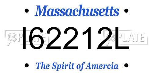 I62212L Massachusetts License Plate