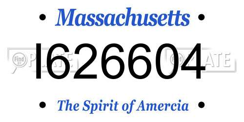 I626604 Massachusetts License Plate