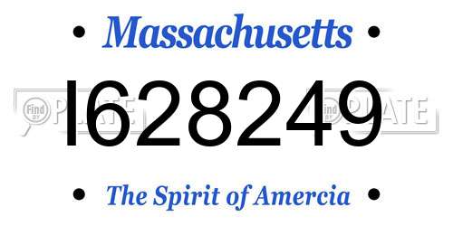 I628249 Massachusetts License Plate