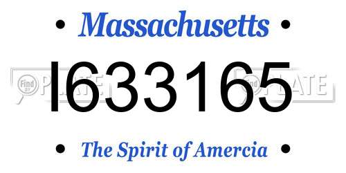 I633165 Massachusetts License Plate
