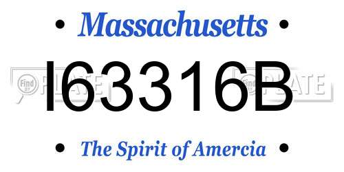 I63316B Massachusetts License Plate