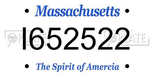 I652522 Massachusetts License Plate