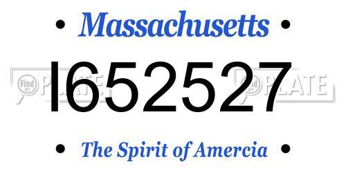 I652527 Massachusetts License Plate