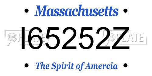 I65252Z Massachusetts License Plate