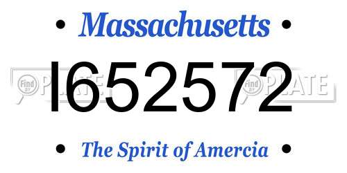 I652572 Massachusetts License Plate