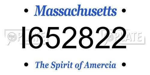 I652822 Massachusetts License Plate