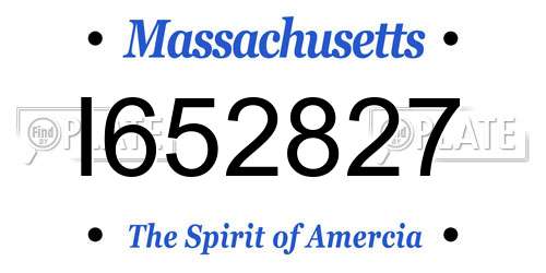 I652827 Massachusetts License Plate