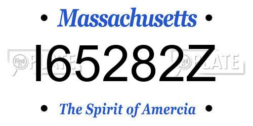 I65282Z Massachusetts License Plate