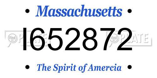 I652872 Massachusetts License Plate