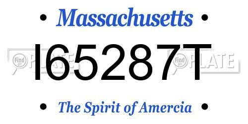 I65287T Massachusetts License Plate