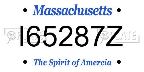 I65287Z Massachusetts License Plate