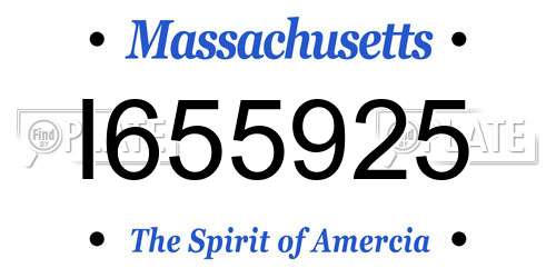 I655925 Massachusetts License Plate