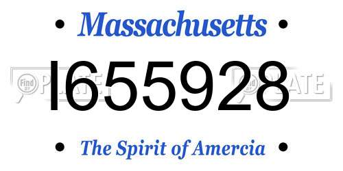 I655928 Massachusetts License Plate