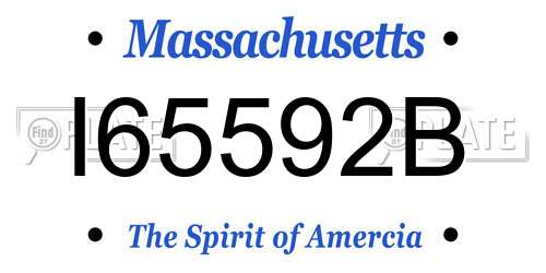 I65592B Massachusetts License Plate