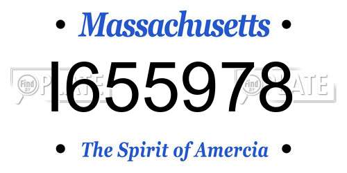 I655978 Massachusetts License Plate
