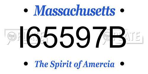 I65597B Massachusetts License Plate