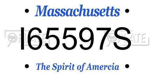 I65597S Massachusetts License Plate