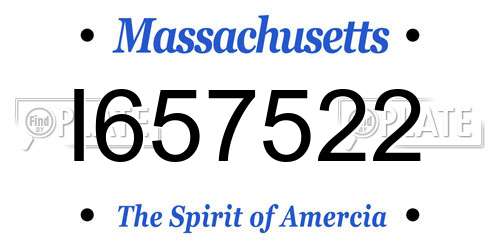 I657522 Massachusetts License Plate