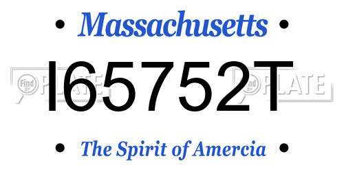 I65752T Massachusetts License Plate