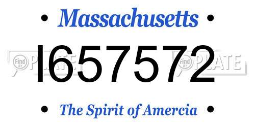 I657572 Massachusetts License Plate