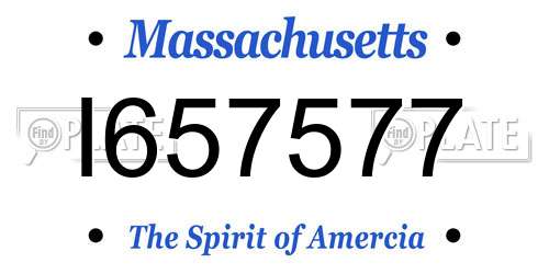 I657577 Massachusetts License Plate