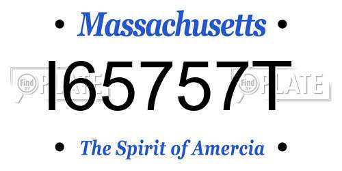 I65757T Massachusetts License Plate