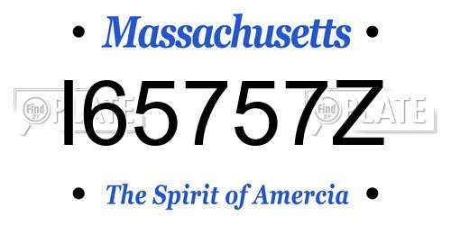 I65757Z Massachusetts License Plate