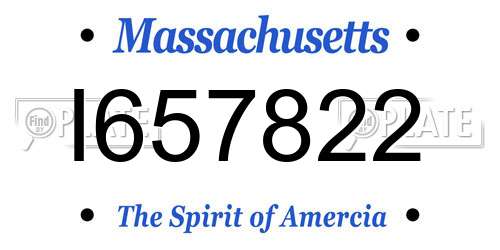 I657822 Massachusetts License Plate