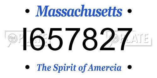 I657827 Massachusetts License Plate