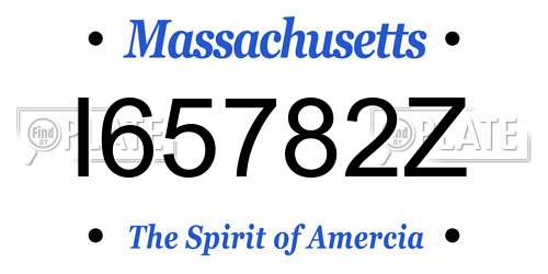 I65782Z Massachusetts License Plate