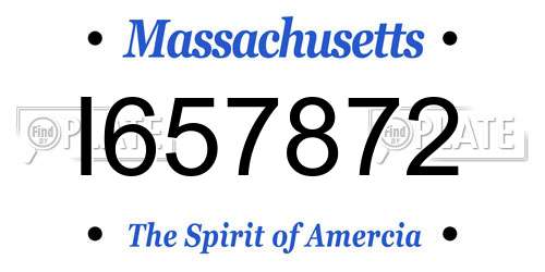 I657872 Massachusetts License Plate