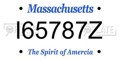 I65787Z Massachusetts License Plate