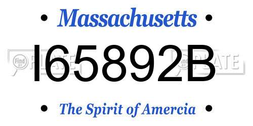 I65892B Massachusetts License Plate