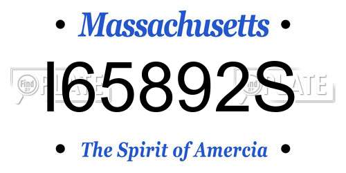 I65892S Massachusetts License Plate