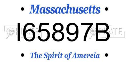 I65897B Massachusetts License Plate