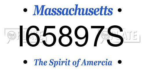 I65897S Massachusetts License Plate