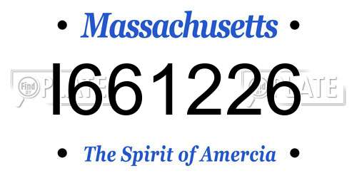 I661226 Massachusetts License Plate