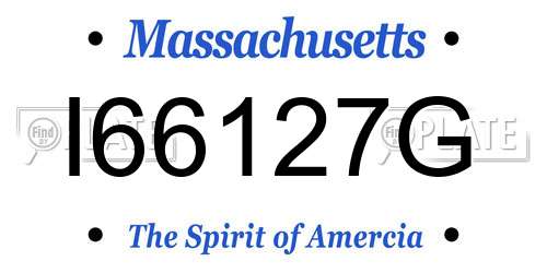 I66127G Massachusetts License Plate