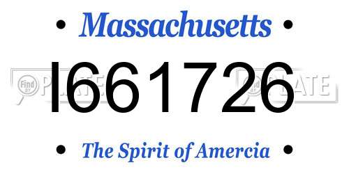 I661726 Massachusetts License Plate