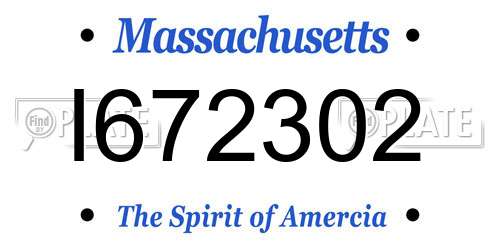 I672302 Massachusetts License Plate