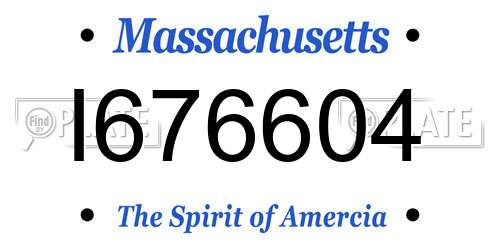 I676604 Massachusetts License Plate