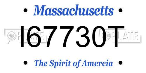 I67730T Massachusetts License Plate